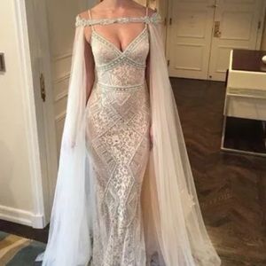 Tulle beaded cape only. Dress is not included.